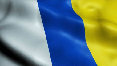 Doetinchem 'in (Hollanda) Holand şehir bayrağının 3D görüntüsü)