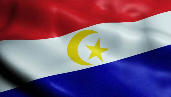 Illustration Viftande Malaysia Stadsfullmäktige Flagga Johor Bahru — Stockfoto