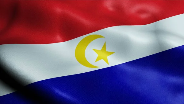 Illusztráció Egy Hullámzó Malajzia Város Zászlaját Johor Bahru — Stock Fotó
