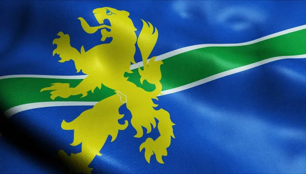 グロネロの手旗の3Dイラスト オランダ国 — ストック写真