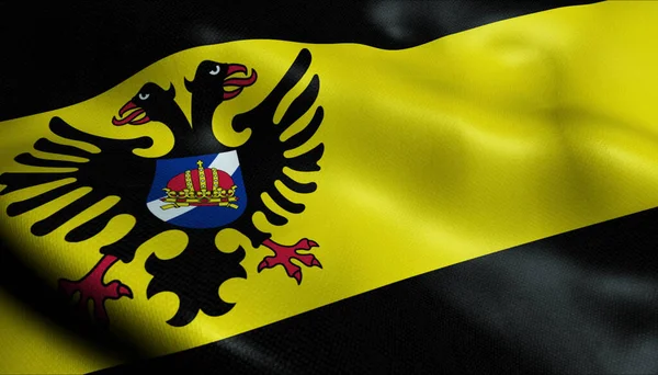 Illustrazione Holand Sventolante Bandiera Della Città Bolsward Paesi Bassi — Foto Stock