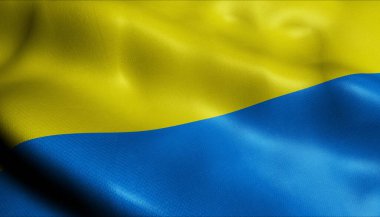 Bodegraven Reeuwijk 'in (Hollanda ülkesinin) Hollanda Belediyesi bayrağının 3 boyutlu resmi)