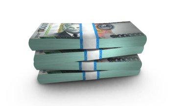 100.000 Laos Kip Money 'nin 3D Yığını