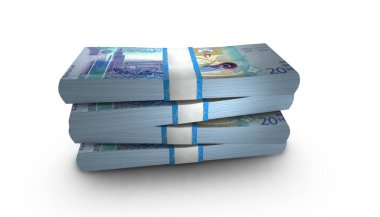 20 Kuveyt Dinarı Parasının 3D Yığını