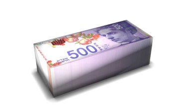 İsrail 'in Yeni Şekilleri Banknotları Beyaz Arkaplanda Para Yığını