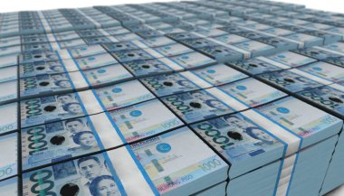 3D Filipin Perso Banknotları Yığını