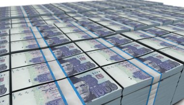 3D Büyük yığın 1000 Pakistan Rupisi 