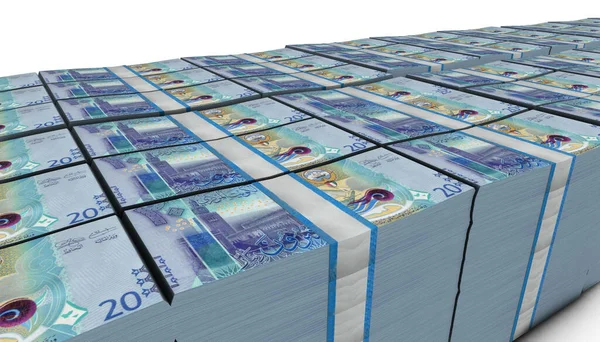 3D 20 Kuveyt Dinarı Yığını Para banknotu