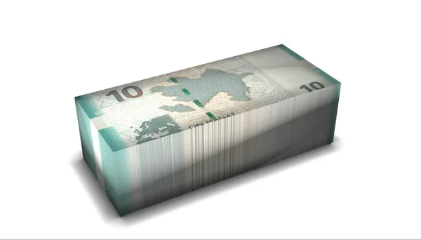 Azerbaijan Manat Banknotes Money Stack White Background — Stock Photo, Image