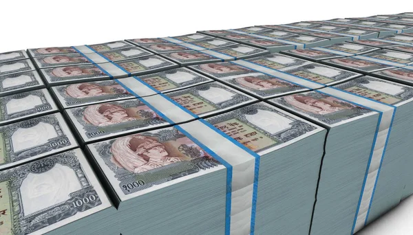 Pilha Nota Dinheiro 1000 Rupias Nepal — Fotografia de Stock