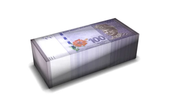 Банкноты Ringgit Малайзии Белом Фоне — стоковое фото