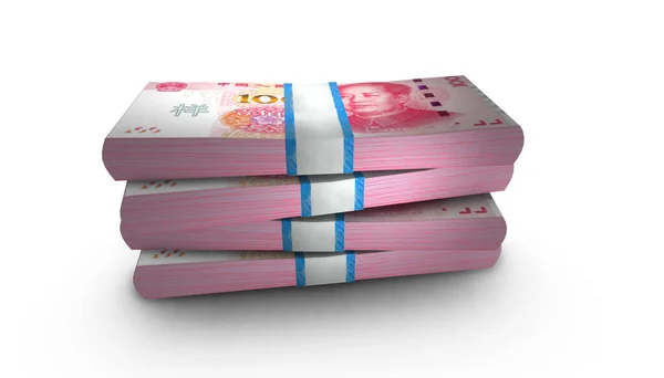 Stack Banknote 100 Chinese Yuan Money — стокове фото