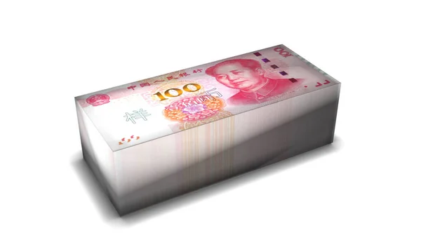 Банкноти Китайського Юаня Гроші Білому Фоні — стокове фото