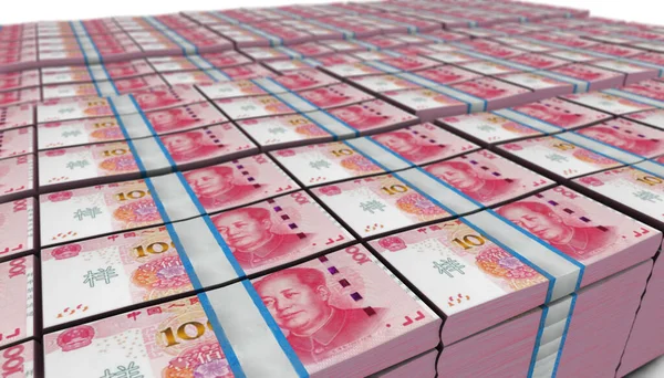 Великий Стек 100 Китайських Юаней Банкноти — стокове фото