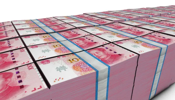 Pile 100 Chinese Yuan Money Banknote — 스톡 사진