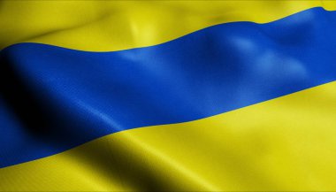 Hollanda 'nın Lisse (Hollanda) bayrağının dalgalanan 3D görüntüsü)