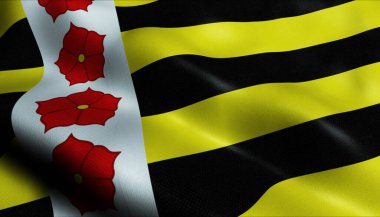 Hollanda 'nın Horst aan de Maas (Hollanda ülkesi) bayrağının 3D görüntüsü)