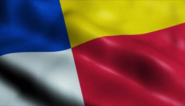 El sallayan Hollanda şehir bayrağı (Hollanda) 3D Görüntü)