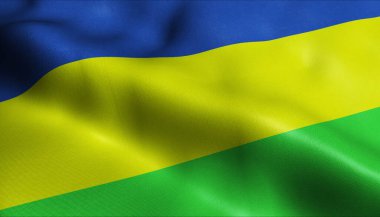 Dinkelland 'ın (Hollanda) Hollanda bayrağının dalgalanan 3D görüntüsü)