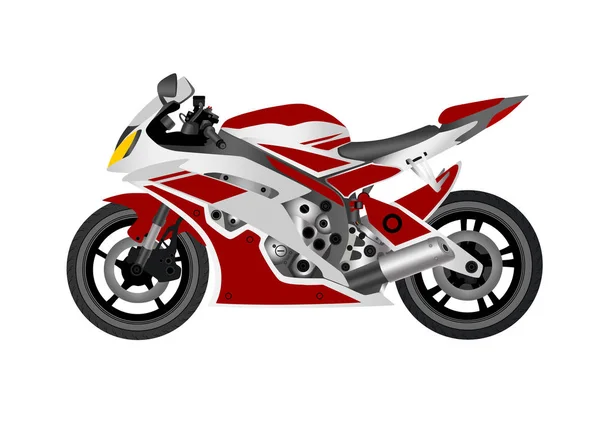 Beyaz Arka Plan Üzerinde Spor Motosiklet Vektör Çizim — Stok Vektör