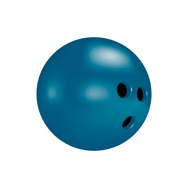 Bowlingbal Witte Achtergrond Vectorillustratie — Stockvector