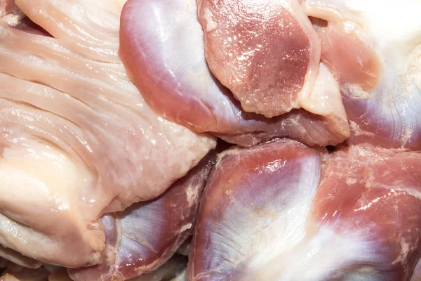 生鸡肉胃 鸡胃的背景 — 图库照片