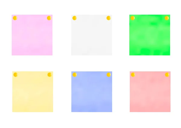 Multi Gekleurde Stickers Stickers Voor Notities Met Een Knop Vectorillustratie — Stockvector