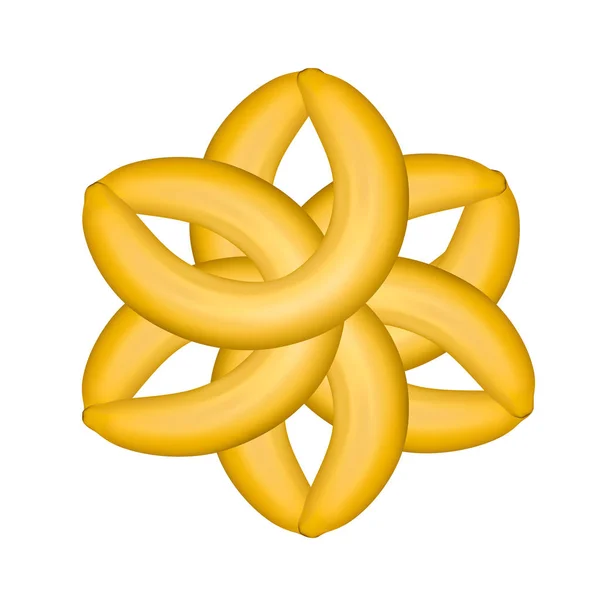 Banane Isolée Sur Fond Blanc Illustration Vectorielle — Image vectorielle