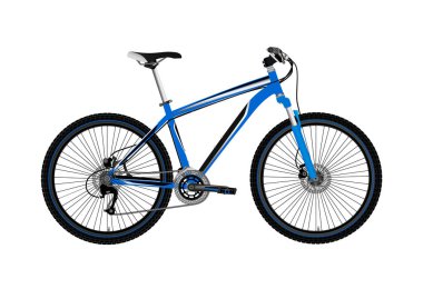 Beyaz arka plan üzerinde izole dağ bisikleti. Gerçekçi bisiklet. Vektör çizim.