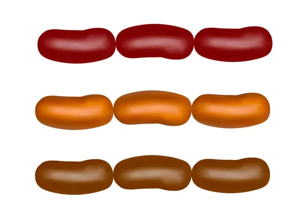 Saucisse Viande Dans Vecteur Saucisse Sur Fond Blanc Illustration Vectorielle — Image vectorielle