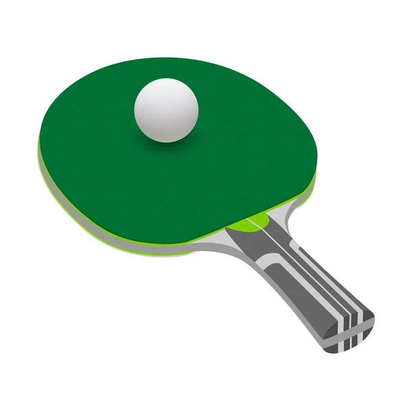 Raquete Tênis Vetor Fundo Branco Ping Pong Paddle Vector Bola — Vetor de Stock