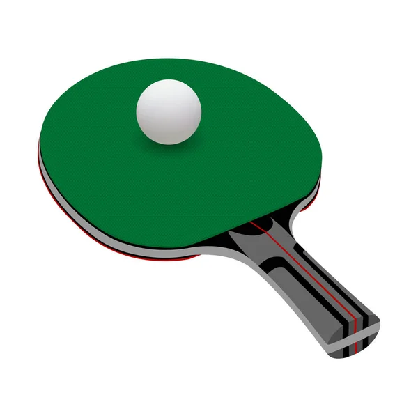 Teniszütő Vektor Fehér Háttér Előtt Ping Pong Evező Vektor Teniszlabda — Stock Vector