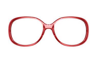 Beyaz bir arka plan üzerinde kadın gözlük çerçeve.