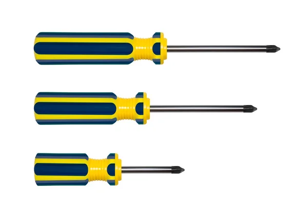 Destornilladores Aislados Sobre Fondo Blanco Destornillador Vector — Archivo Imágenes Vectoriales