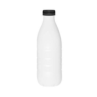 Plastik şişe süt veya kefir beyaz arka plan üzerinde vektör.