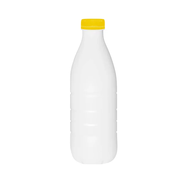 Пластикова Пляшка Молока Або Кефіру Векторі Білому Тлі — стоковий вектор