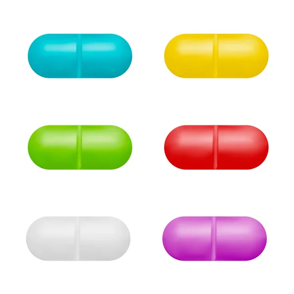 Pills Vector White Background — Stock Vector