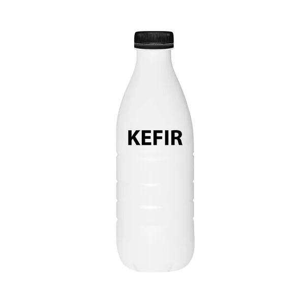 白色背景下的矢量隔离瓶 Kefir — 图库矢量图片
