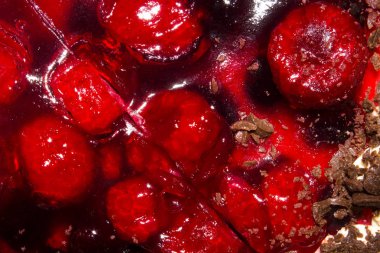 Meyveli pasta krema ve çikolata ile. Meyve pasta arka plan.