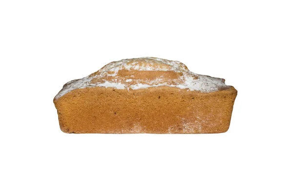 Cupcake Πασπαλισμένα Ζάχαρη Άχνη Λευκό Φόντο — Φωτογραφία Αρχείου