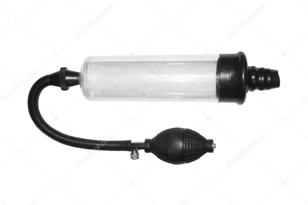 Vacuum pump with a blower to increase the penis.