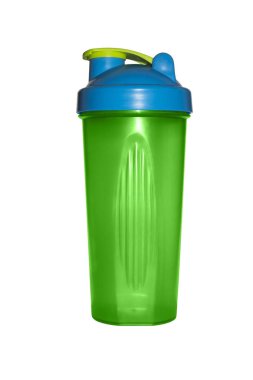 Beyaz arka plan üzerinde plastik kokteyl shaker.