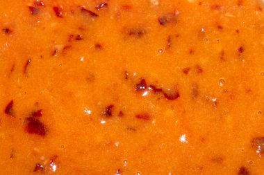 Elma meyve parçaları ile. Arka plan elma ve Erik Püre.