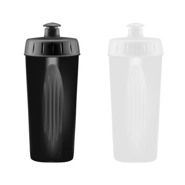 Plastik shaker beyaz arka plan üzerinde. Kokteyl shaker vektör.