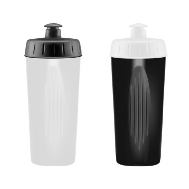 Plastik shaker beyaz arka plan üzerinde. Kokteyl shaker vektör.