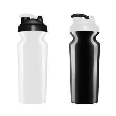 Plastik shaker beyaz arka plan üzerinde. Kokteyl shaker vektör.