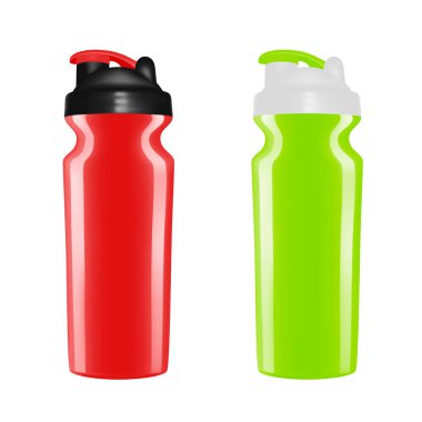 Plastik shaker beyaz arka plan üzerinde. Kokteyl shaker vektör.