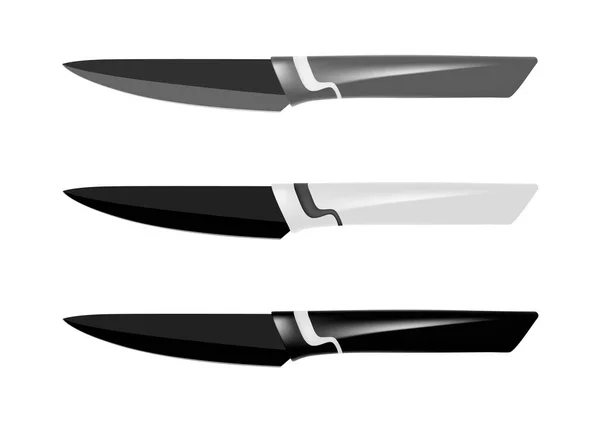 ベクトルの包丁 白い背景で隔離のナイフ プラスチック製のハンドル付きのナイフ — ストックベクタ