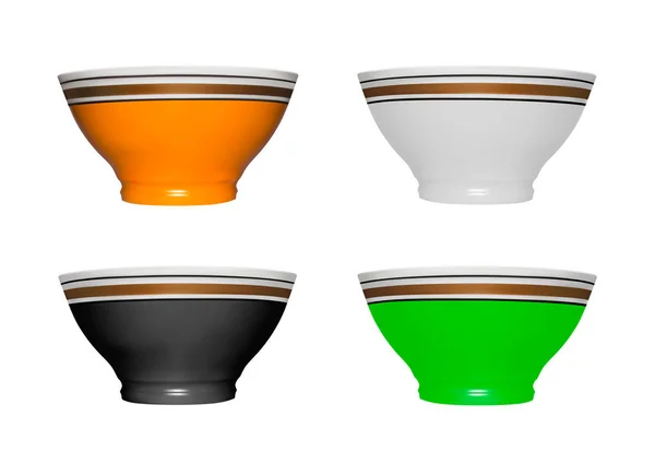 Ciotola Ceramica Vettoriale Sfondo Bianco Coppa Ceramica Realistica Illustrazione Vettoriale — Vettoriale Stock
