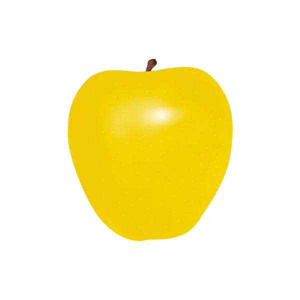 白の背景にベクトルで黄リンゴ — ストックベクタ